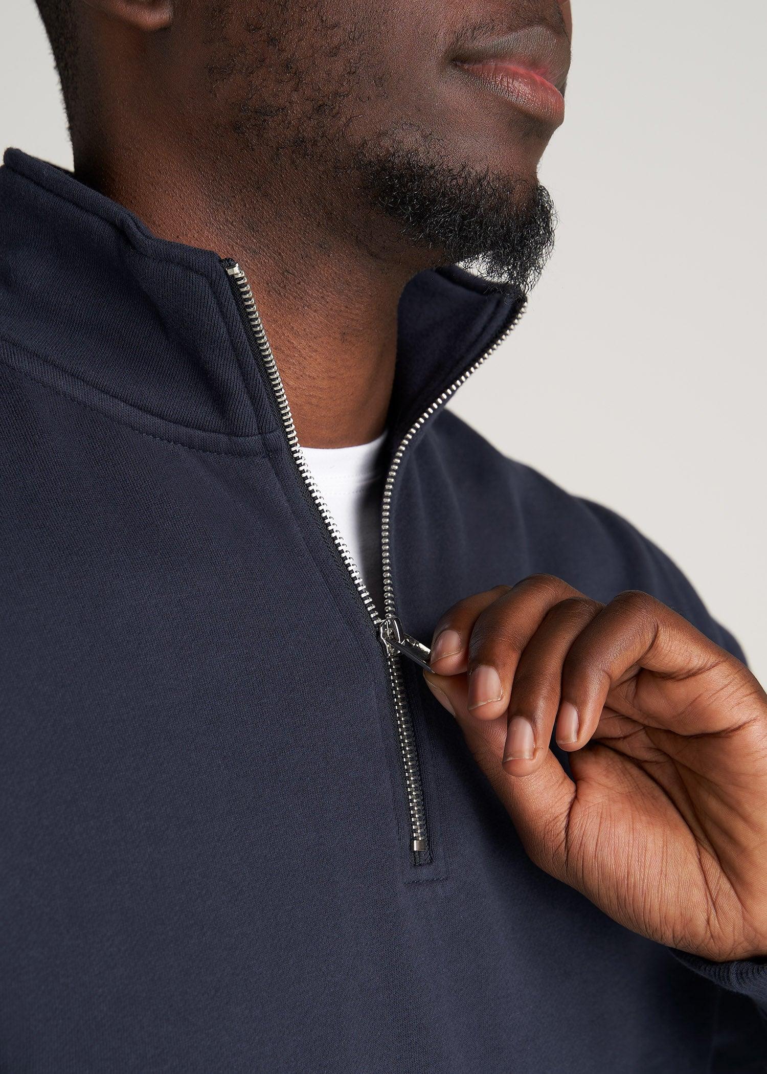 Wearever Fleece Quarter-Zip Tall Men's Sweatshirt in Navy Product Image