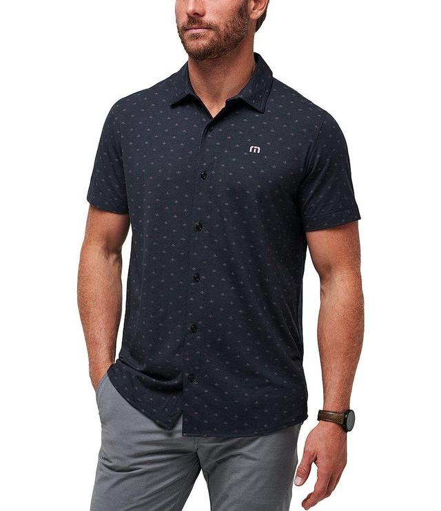 TravisMathew Stretch Set A Course Short Sleeve Woven Shirt Product Image