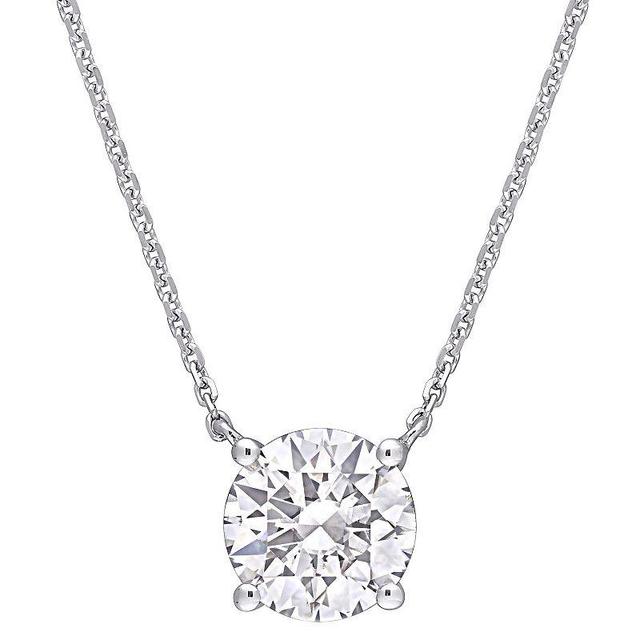 Stella Grace 14k White Gold Lab-Created Moissanite Solitaire Pendant Necklace, Womens Product Image