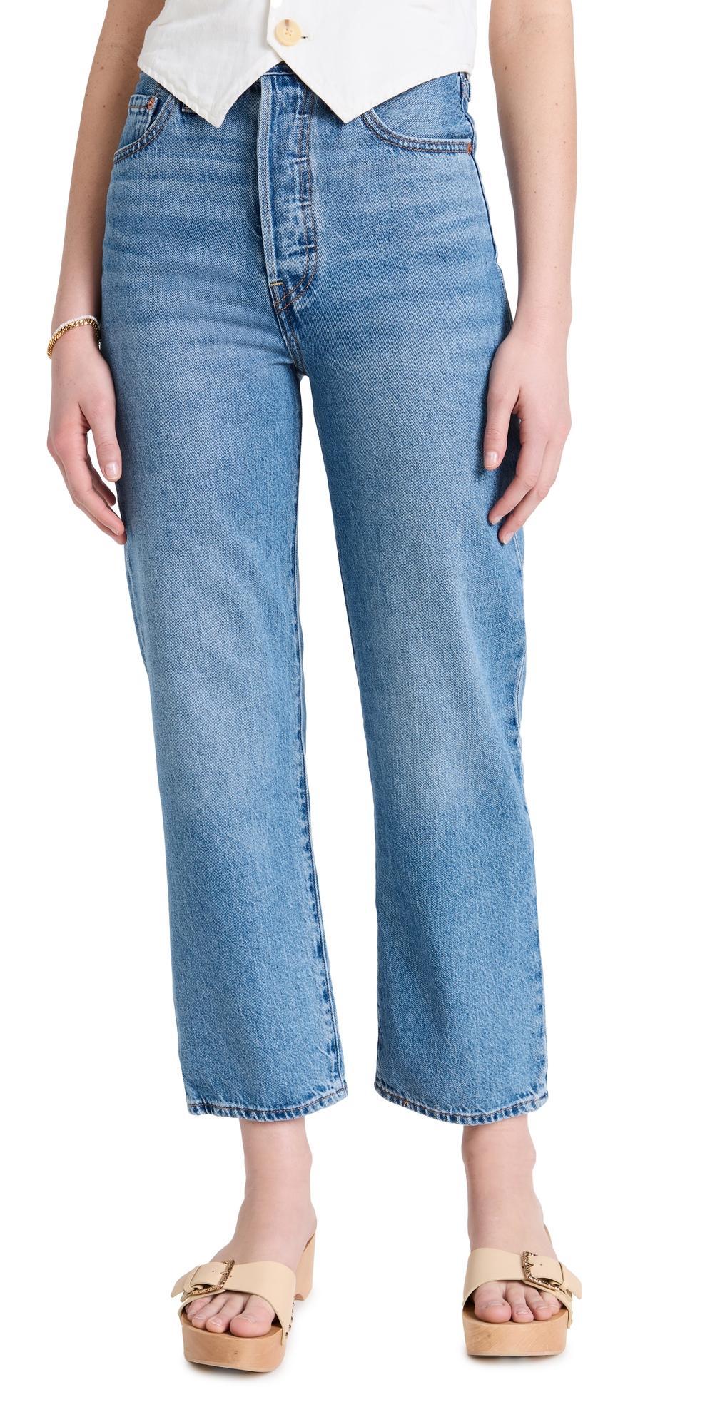 LEVI'S Ribcage Straight Ankle in Blue. - size 30 (also in 24, 25, 26, 31) Product Image