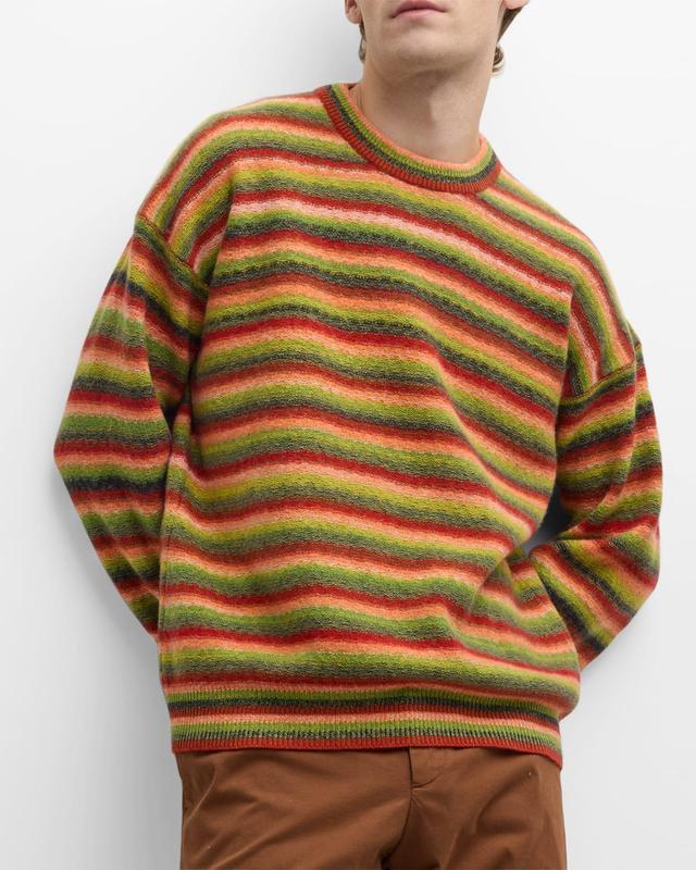 Mens Cashmere-Wool Striped Sweater Product Image