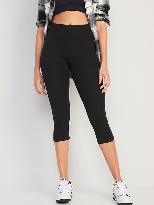 High Waisted Cropped Leggings 3-Pack Product Image