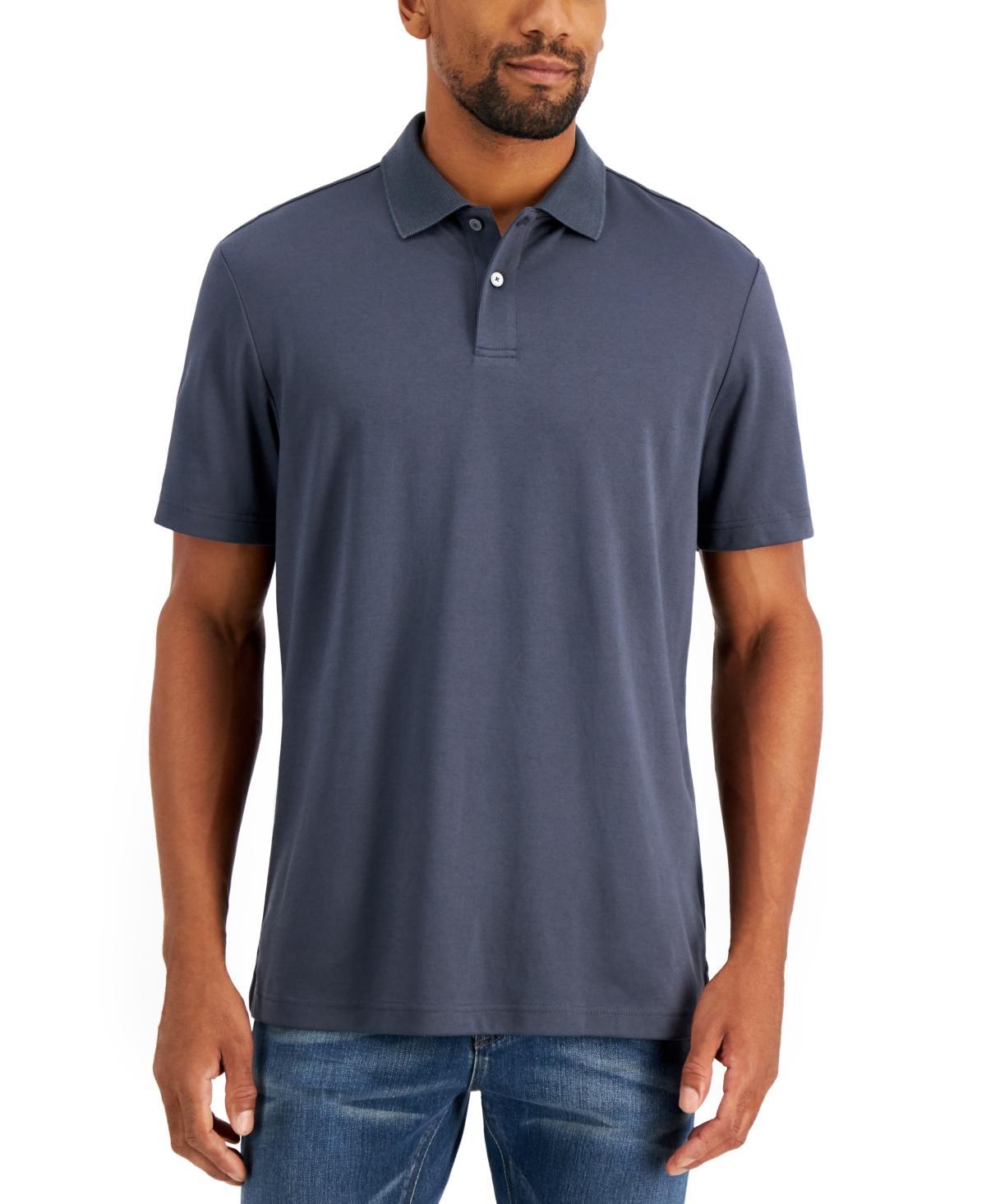 Alfani Mens Regular-Fit Solid Supima Blend Cotton Polo Shirt, Created for Macys Product Image