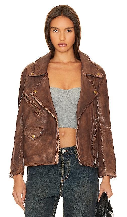 Womens Jealousy Leather Moto Jacket Product Image