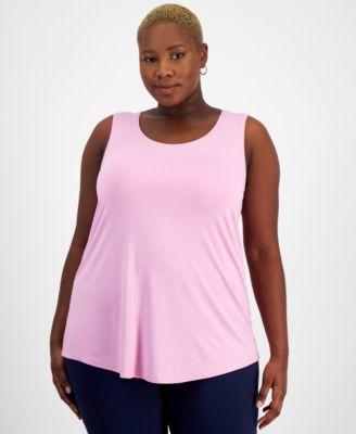 Plus Size Scoop-Neck Sleeveless Top, Created for Macy's Product Image