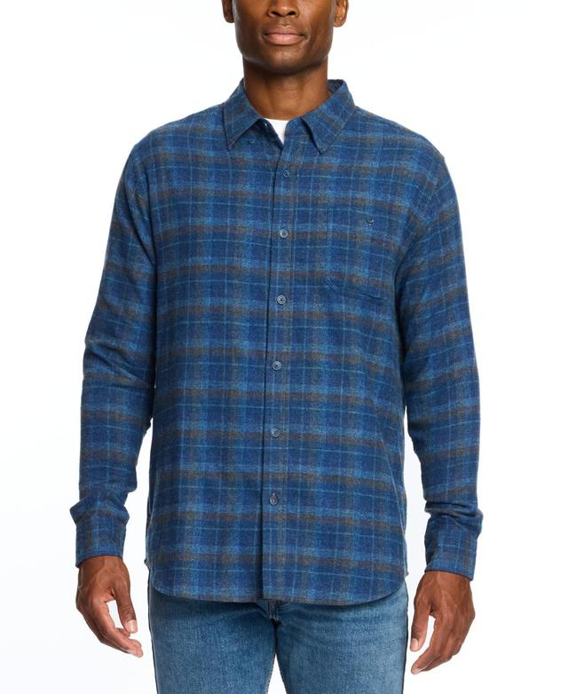 Weatherproof Vintage Mens Regular-Fit Plaid Button-Down Flannel Shirt Product Image