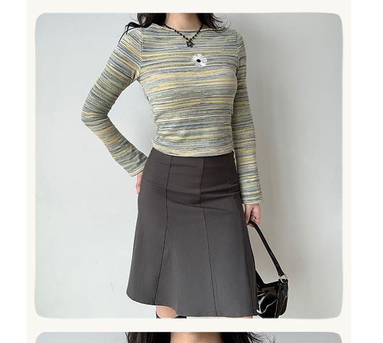 Long-Sleeve Boatneck Striped Tee Product Image