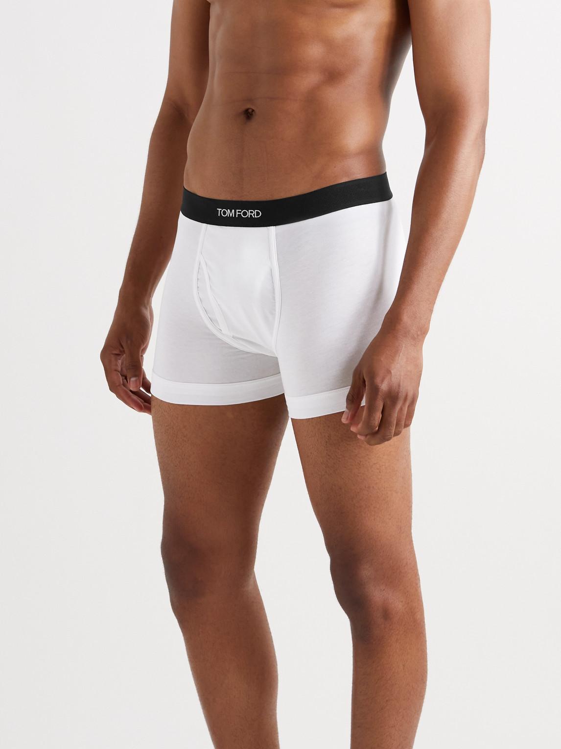 Logo Waistband Stretch-cotton Boxer Shorts In White Product Image