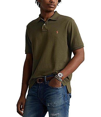 Mens Mesh Classic-Fit Polo Shirt Product Image