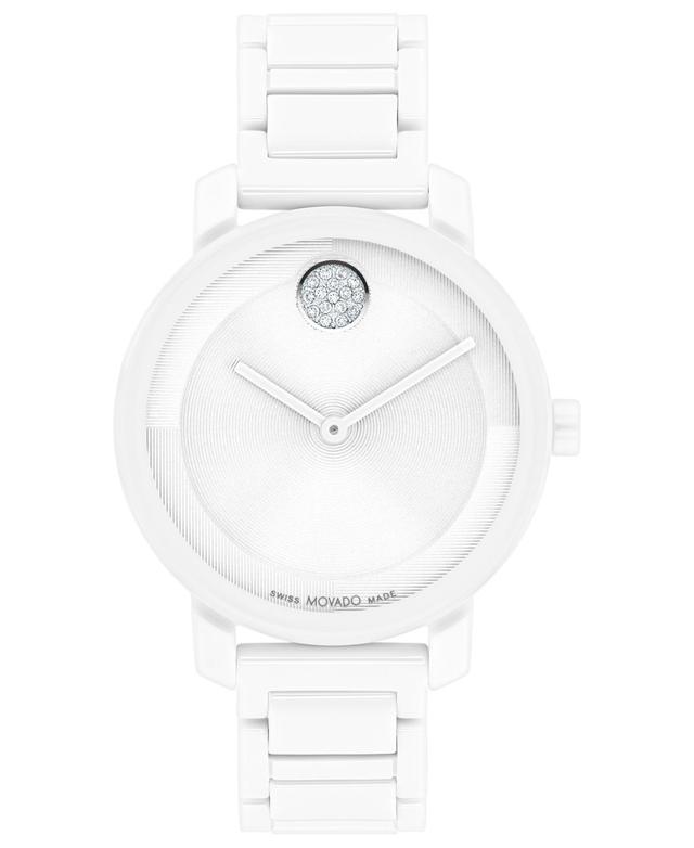 Movado Womens Bold  2.0 Quartz Analog White Ceramic Bracelet Watch Product Image