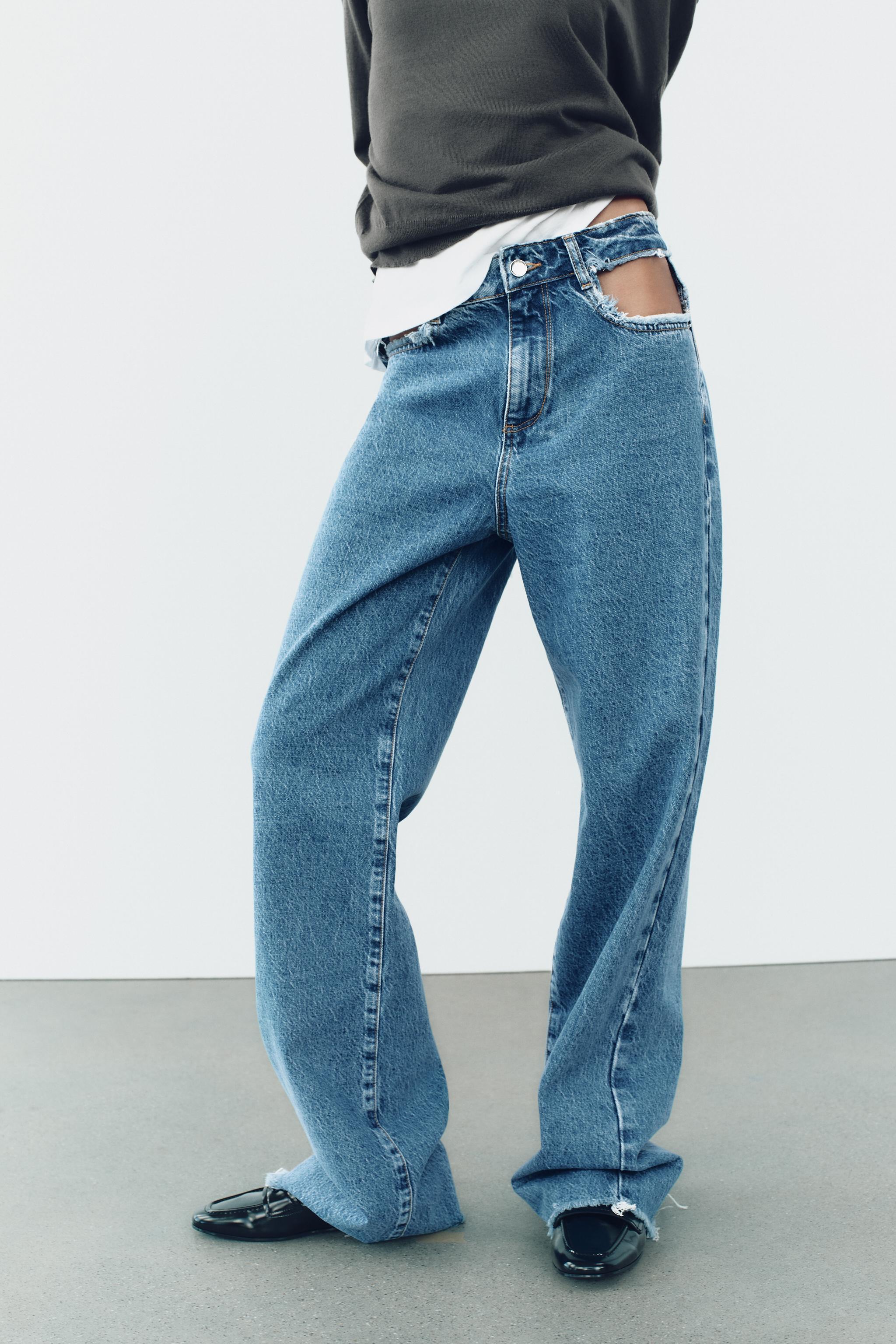 Z1975 MID RISE RIPPED CUT OUT STRAIGHT LEG JEANS Product Image