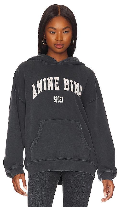 ANINE BING Sport Harvey Sweatshirt in Black. Size L, M. Product Image