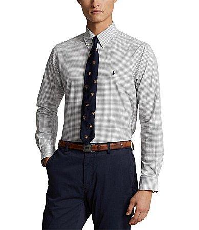 Polo Ralph Lauren Slim Fit Gingham Stretch Poplin Long Sleeve Woven Shirt Product Image