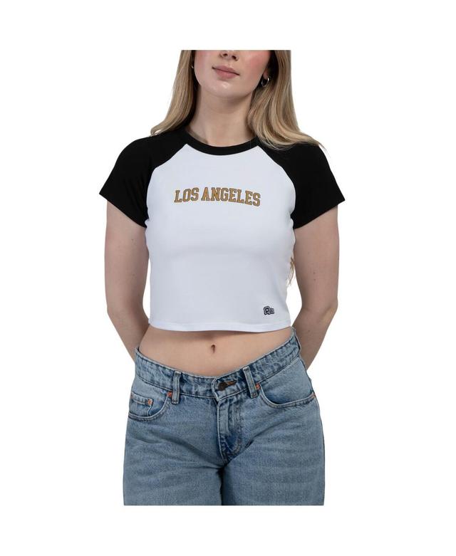 Hype and Vice Womens Black Lafc Homerun Cropped Raglan T-Shirt - Black, White Product Image