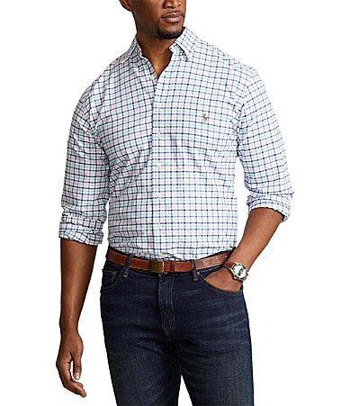 Polo Ralph Lauren Mens Big & Tall Oxford Shirt - Blue/Green Product Image