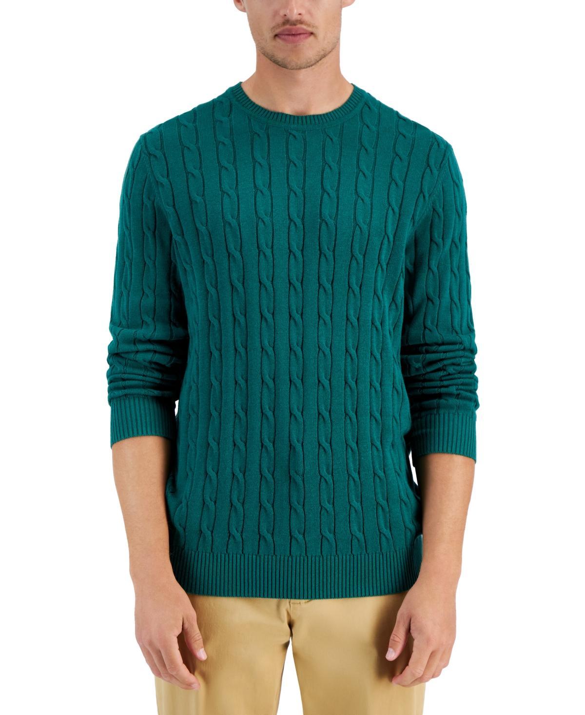 Club Room Mens Cable-Knit Cotton Sweater, Created for Macys Product Image