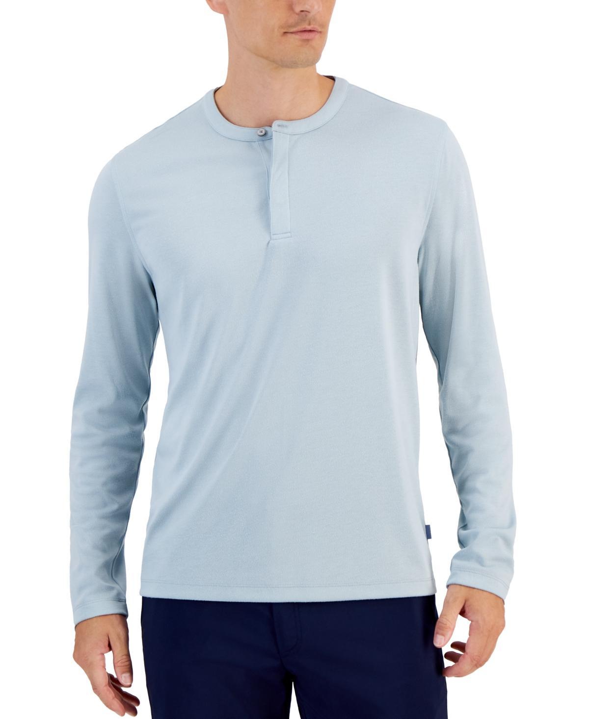 Alfani Mens Alfatech Solid Henley, Created for Macys Product Image