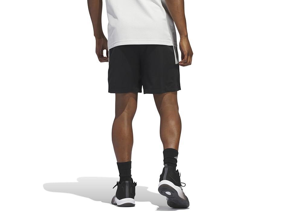 adidas Legends 3-Stripes Basketball 11 Shorts White/Black) Men's Clothing Product Image