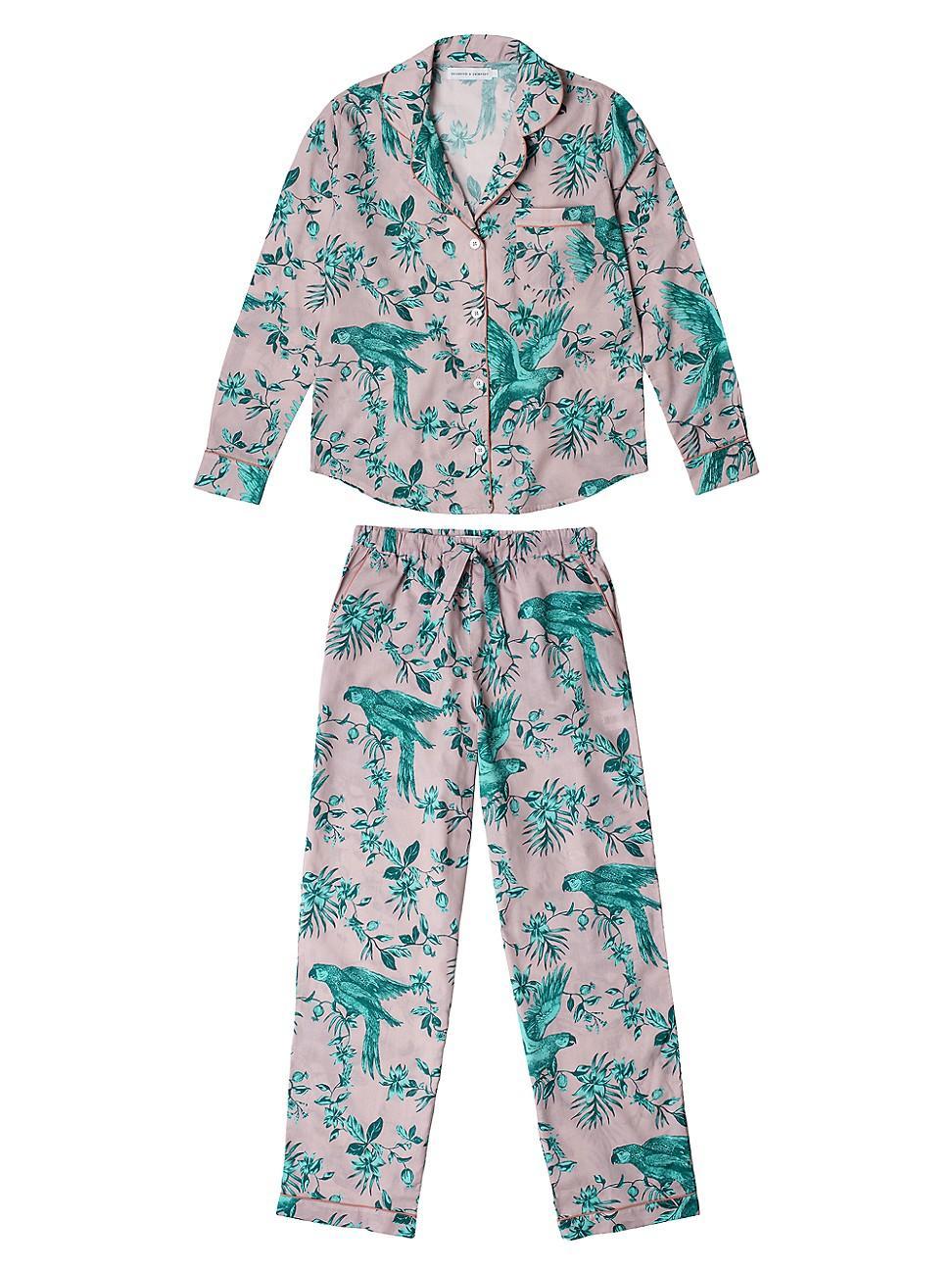 Womens Parrot Print Pajama Set Product Image