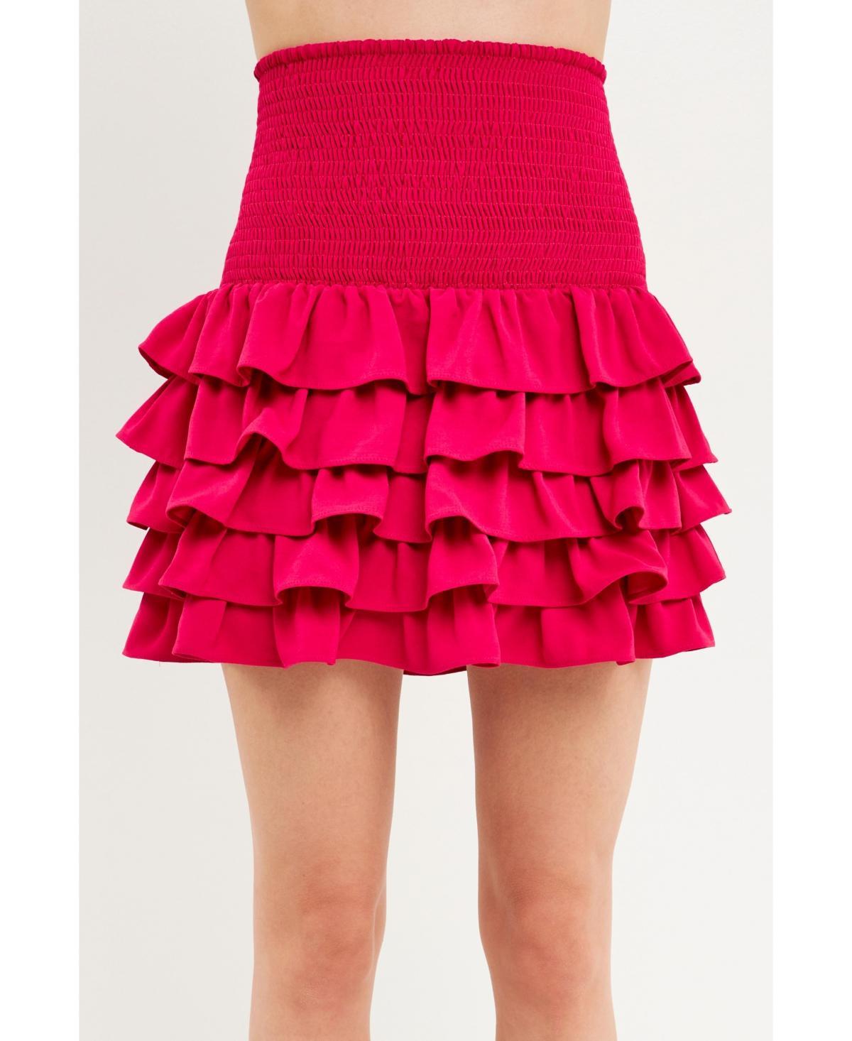 endless rose Womens Tiered Ruffle Mini Skirt Product Image