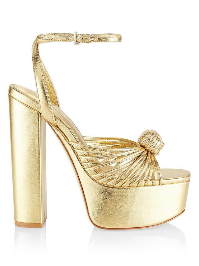 Womens Valerie Metallic Leather Platform Sandals Product Image