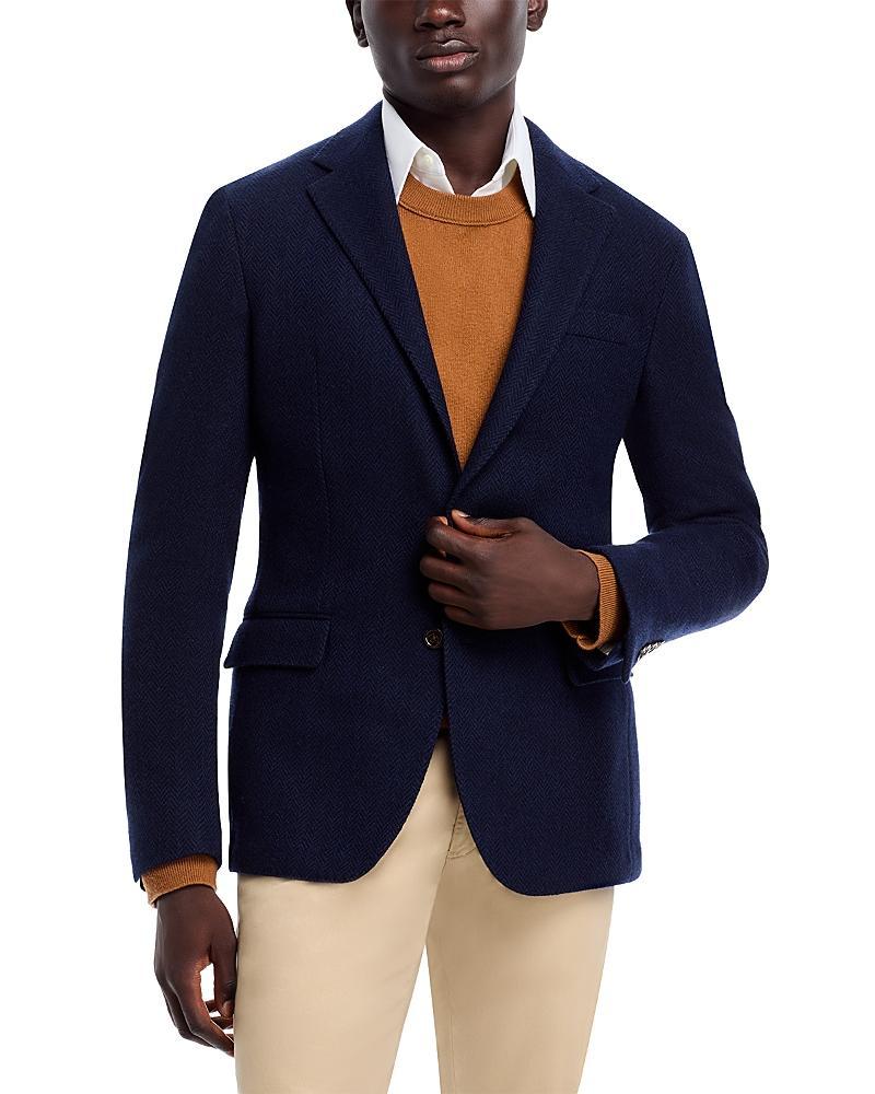 Mens Herringbone Wool-Blend Two-Button Sport Coat Product Image