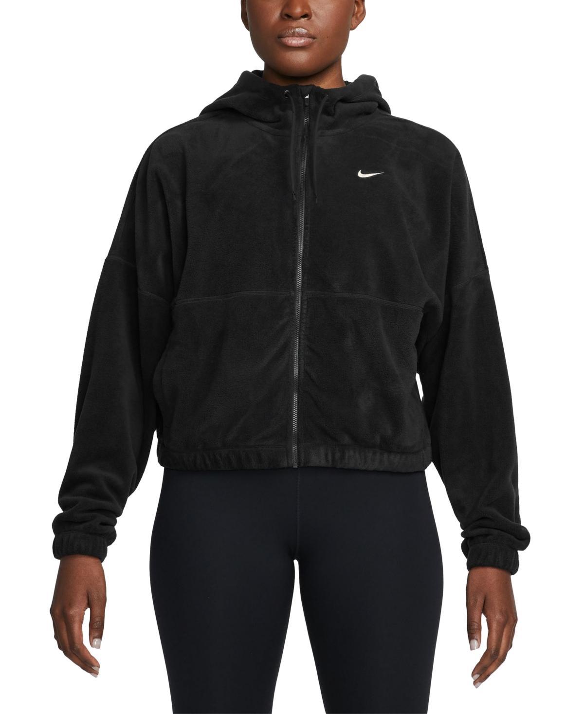 Nike Womens Therma-fit One Full-Zip Fleece Hoodie - Black Product Image