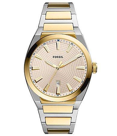 Fossil Mens Everett Automatic Silver-tone Stainless Steel Watch 42mm Product Image