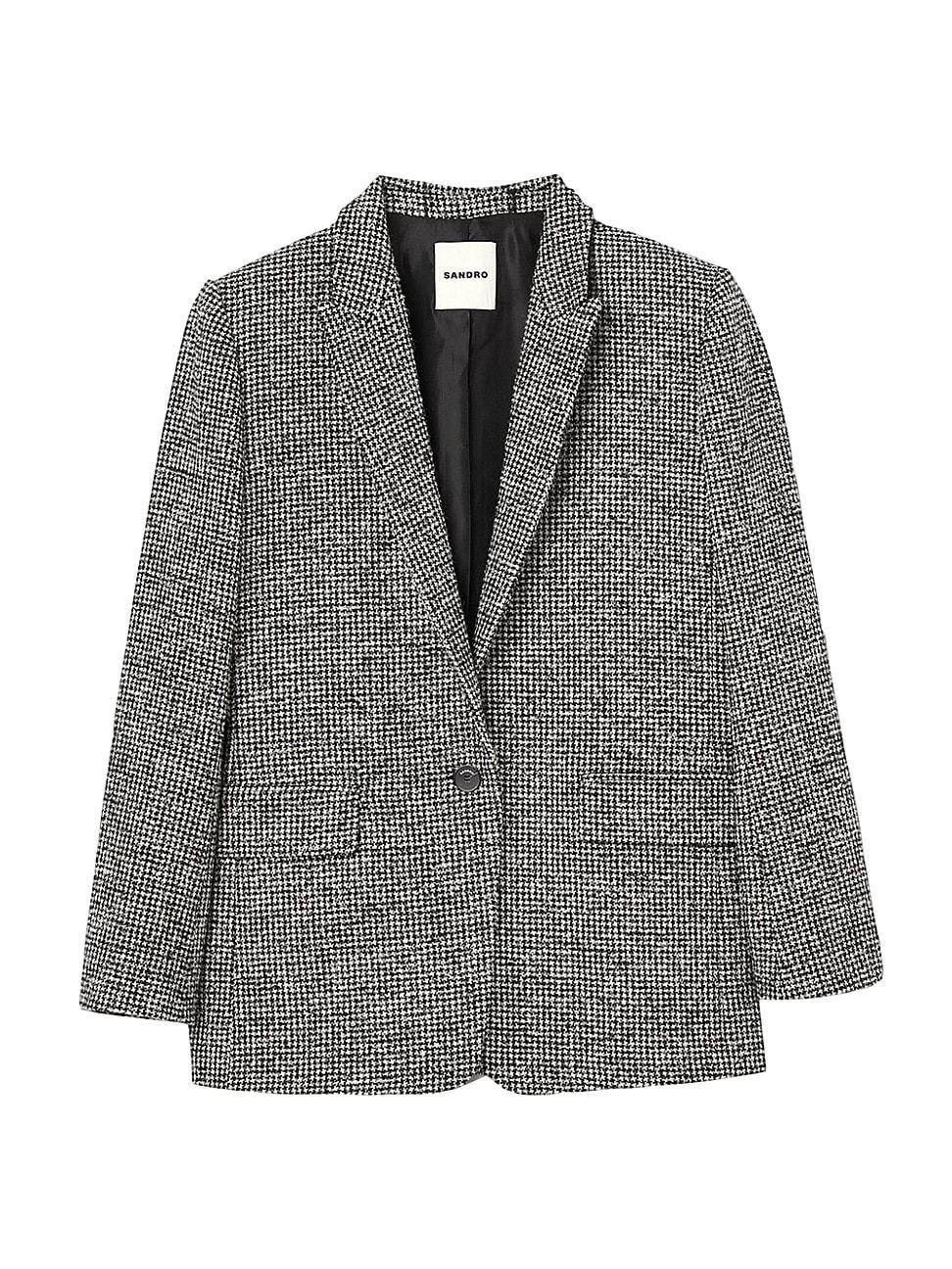 Womens Houndstooth Blazer Product Image