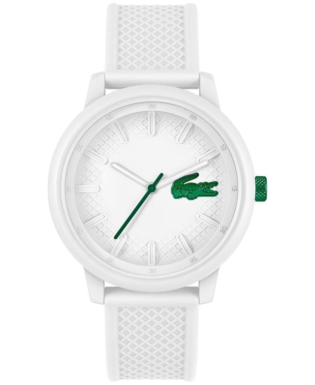 Lacoste Mens 12.12 Hero Analog White Silicone Strap Watch Product Image