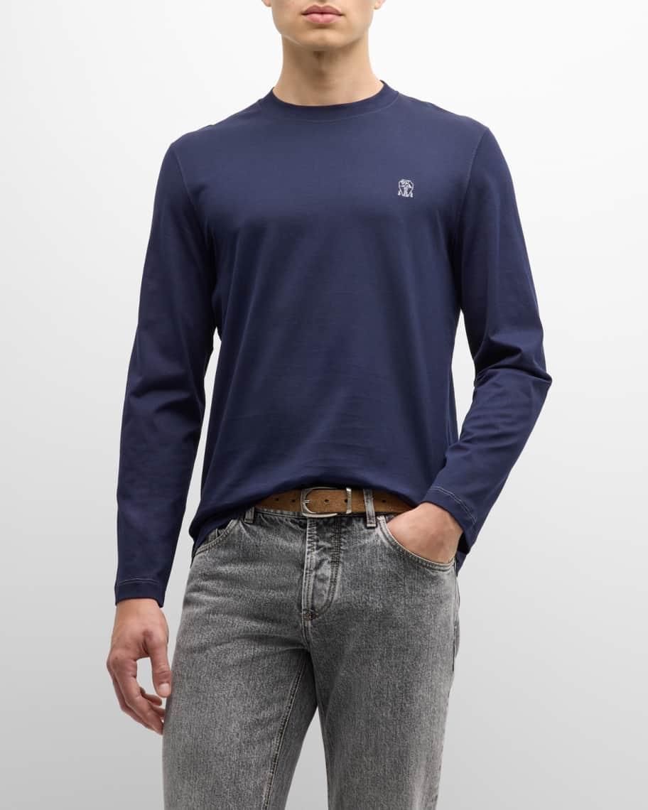 Men's Long-Sleeve Logo Crewneck T-Shirt Product Image