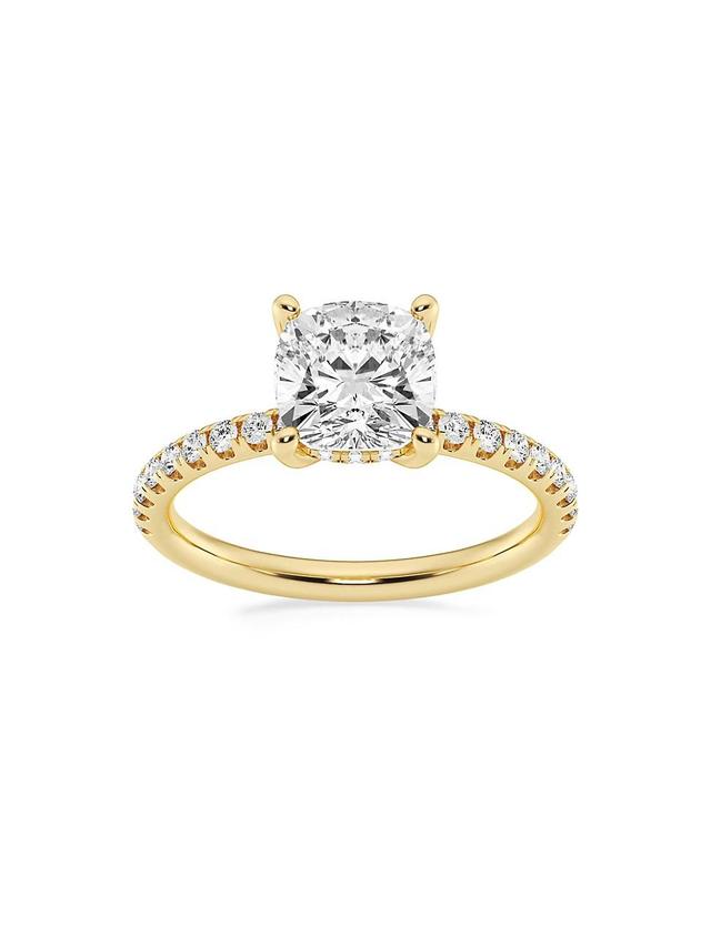 Womens 14K Yellow Gold & Cushion-Cut Lab-Grown Diamond Hidden Halo Ring/0.80-3.41 TCW Product Image