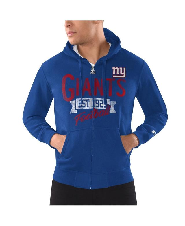 Mens Starter Royal New York Giants Domestic Post Season Full-Zip Hoodie Product Image