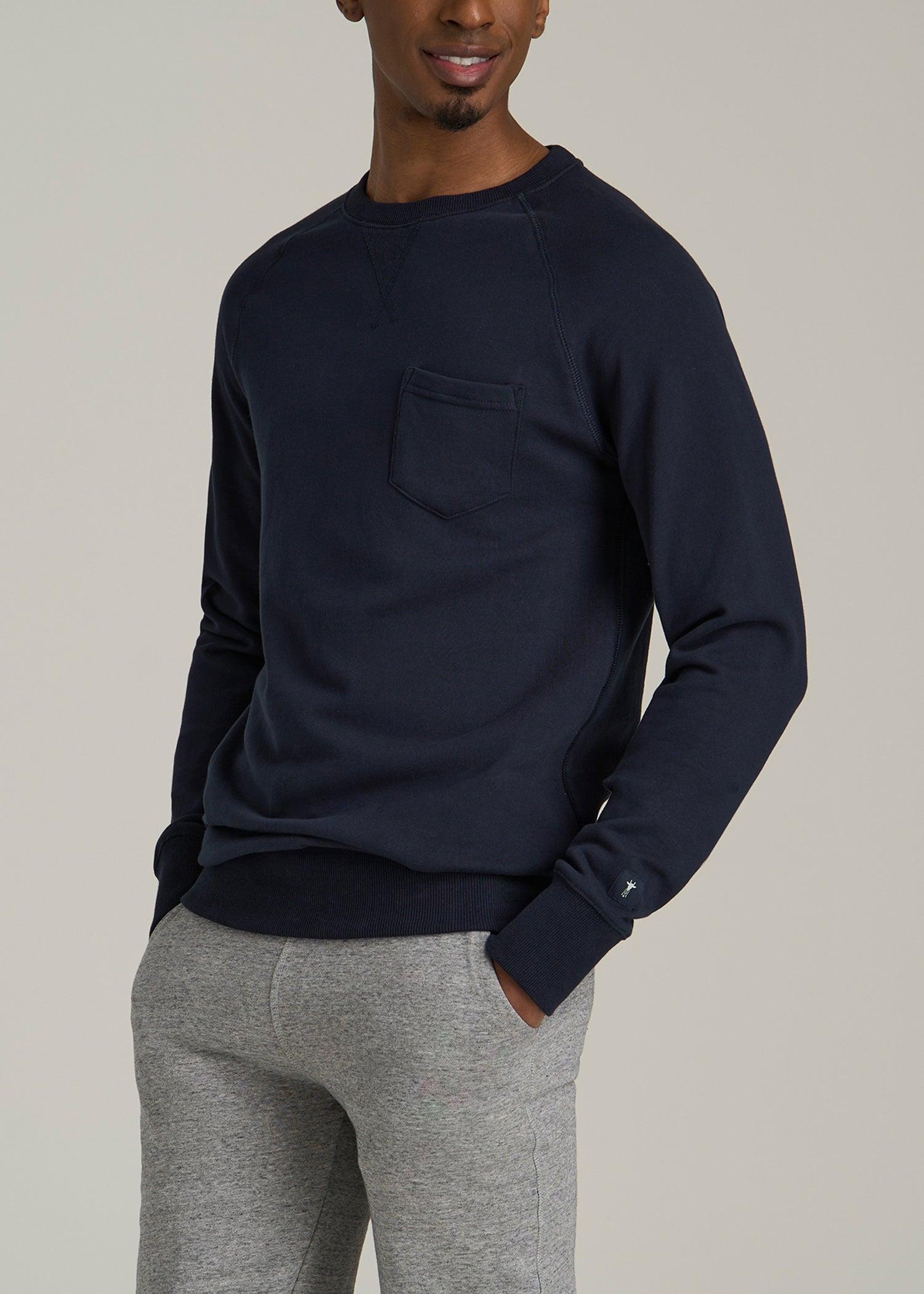 Wearever 2.0 French Terry Crewneck Sweatshirt for Tall Men in Evening Blue Male Product Image