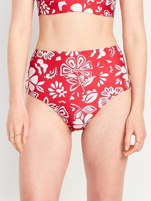 High-Waisted French-Cut Bikini Swim Bottoms Product Image