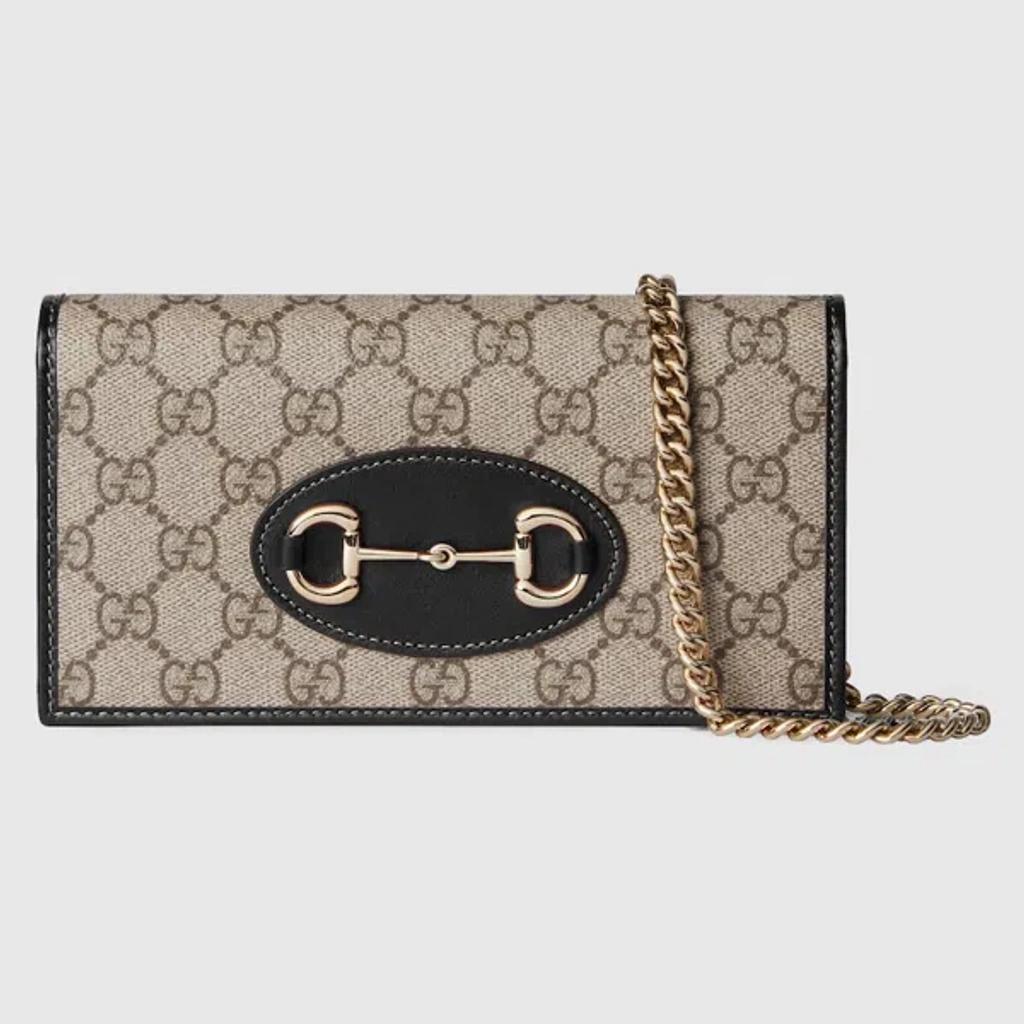 GUCCI Horsebit 1955 Wallet With Chain In Black Product Image