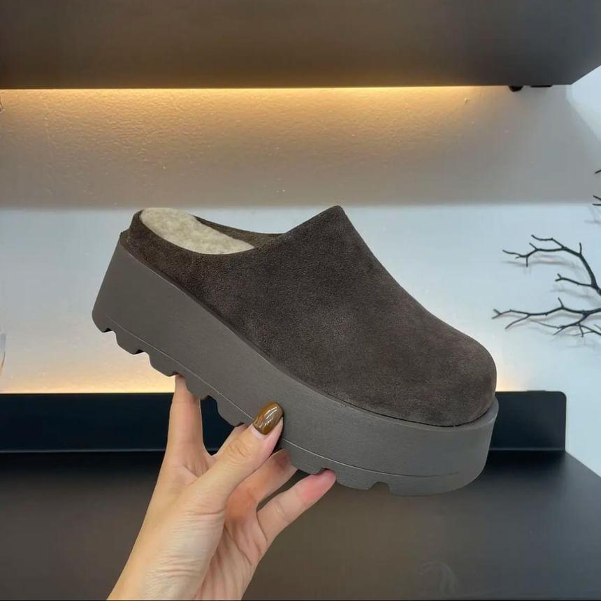 Fleece Lined Platform Mules Product Image