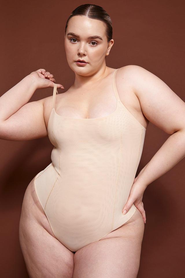 Soft Mesh Bodysuit in Beige Product Image