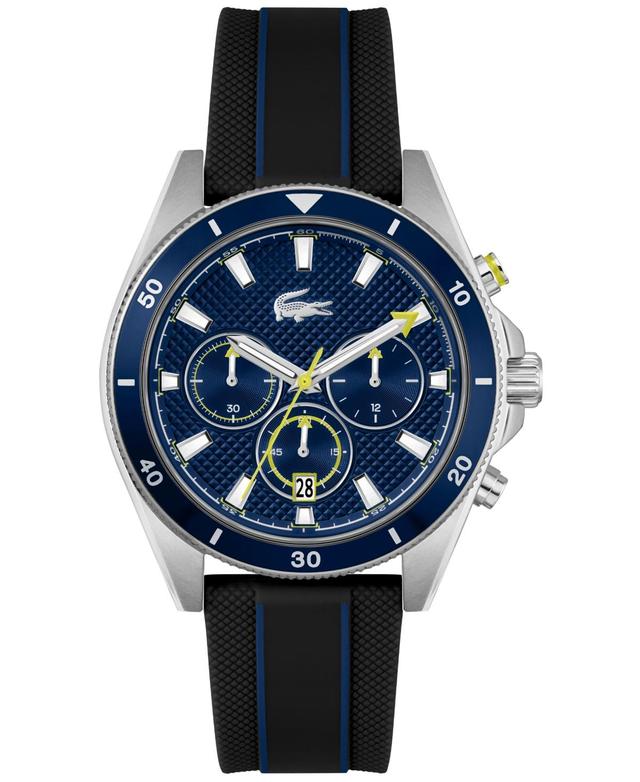 Lacoste Mens Manisail Chronograph Black Silicone Strap Watch Product Image