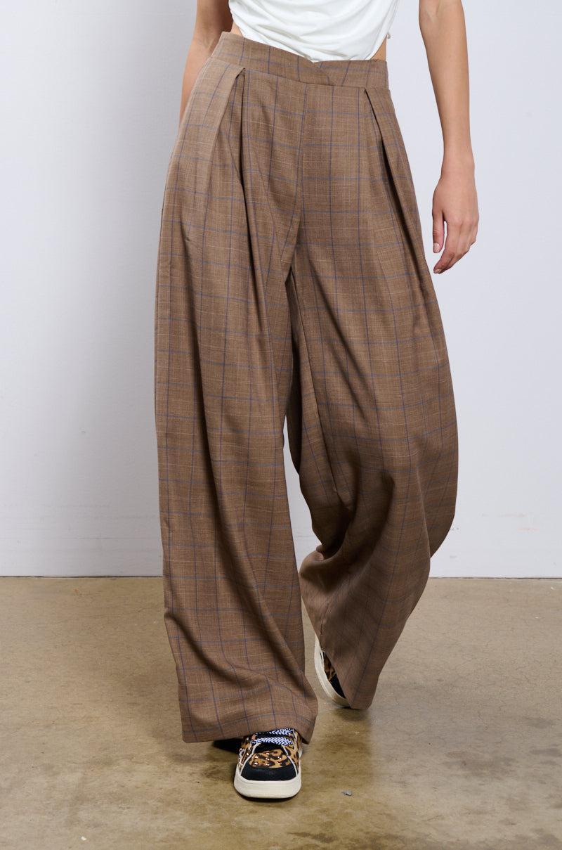 REPORTING TO BUSINESS PLAID TROUSER Product Image