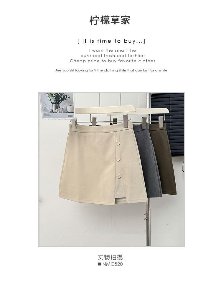 Asymmetrical High-Rise A-Line Mini Skirt Product Image