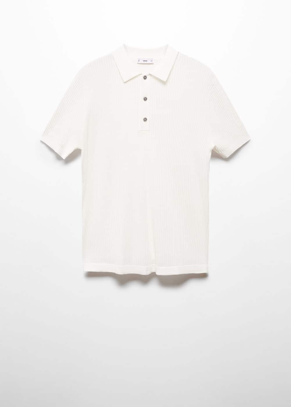 MANGO MAN - Knit cotton polo shirt off whiteMen Product Image