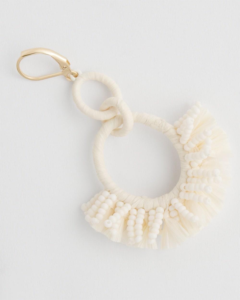 No Droop™ White Raffia Wrap Earrings Product Image