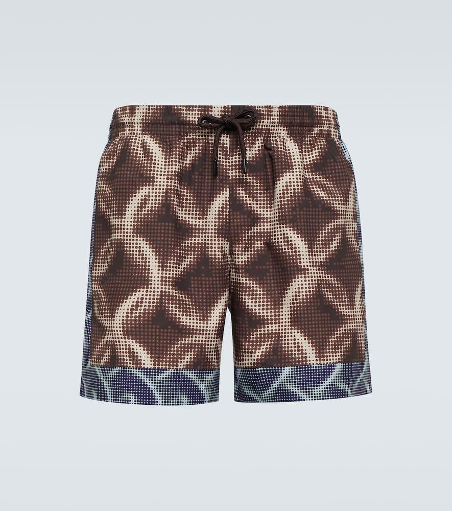 DRIES VAN NOTEN Printed Swim Trunks In Grey Product Image