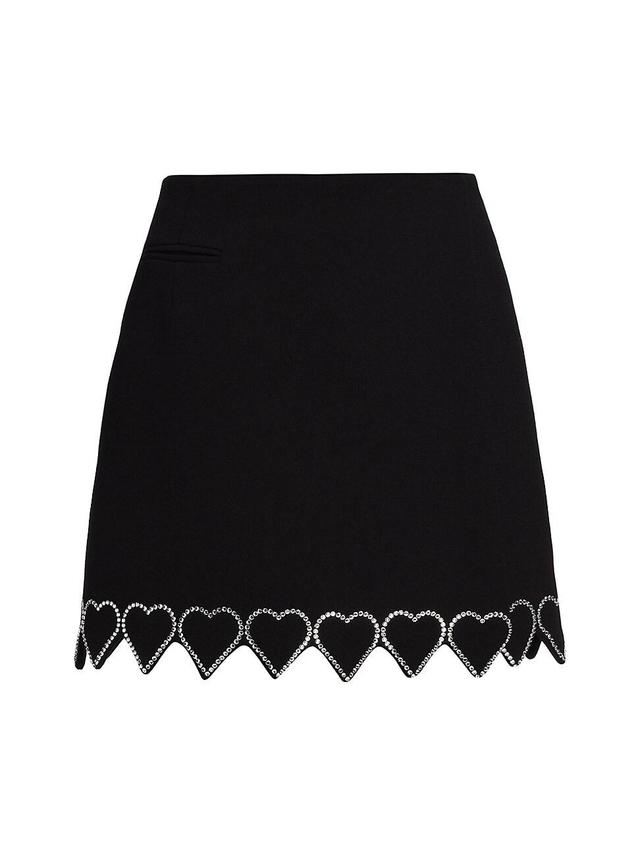 Womens Heart-Shaped Crystal-Trim A-Line Skirt Product Image