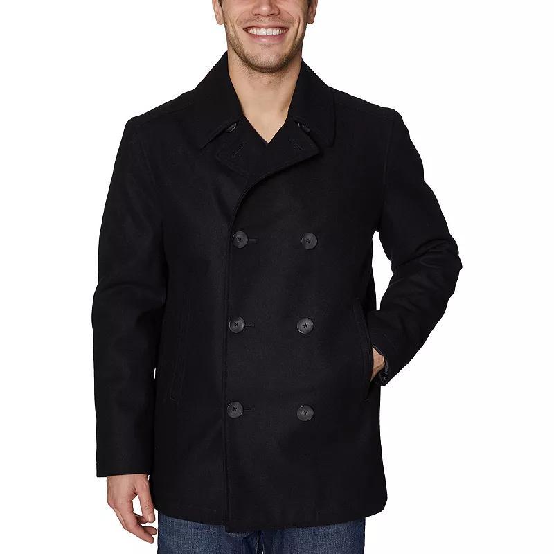 Mens Nautica Wool Peacoat Grey Product Image