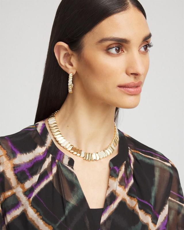 Gold Tone Pave Collar Necklace Product Image