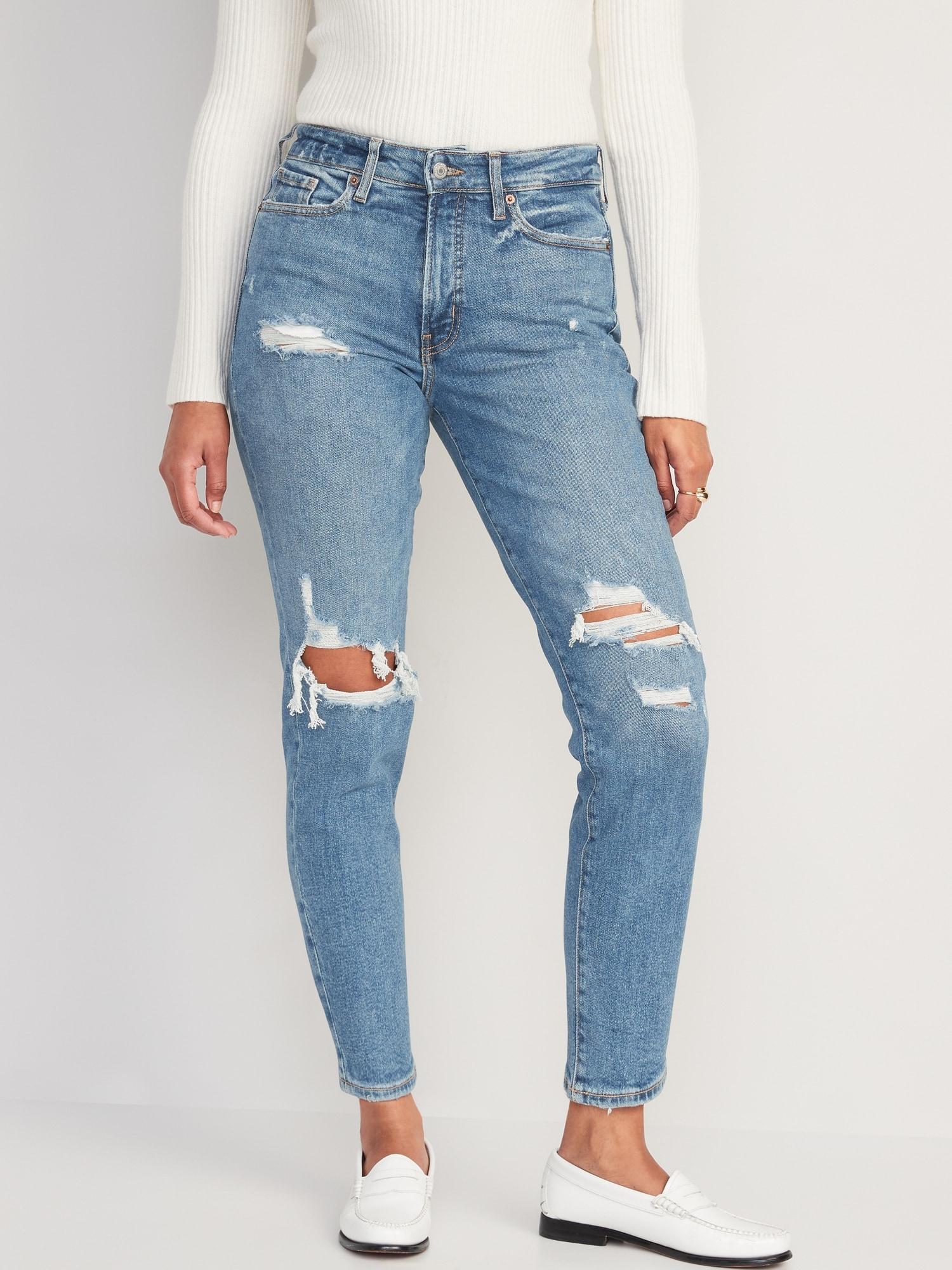 High-Waisted OG Straight Ripped Jeans for Women product image