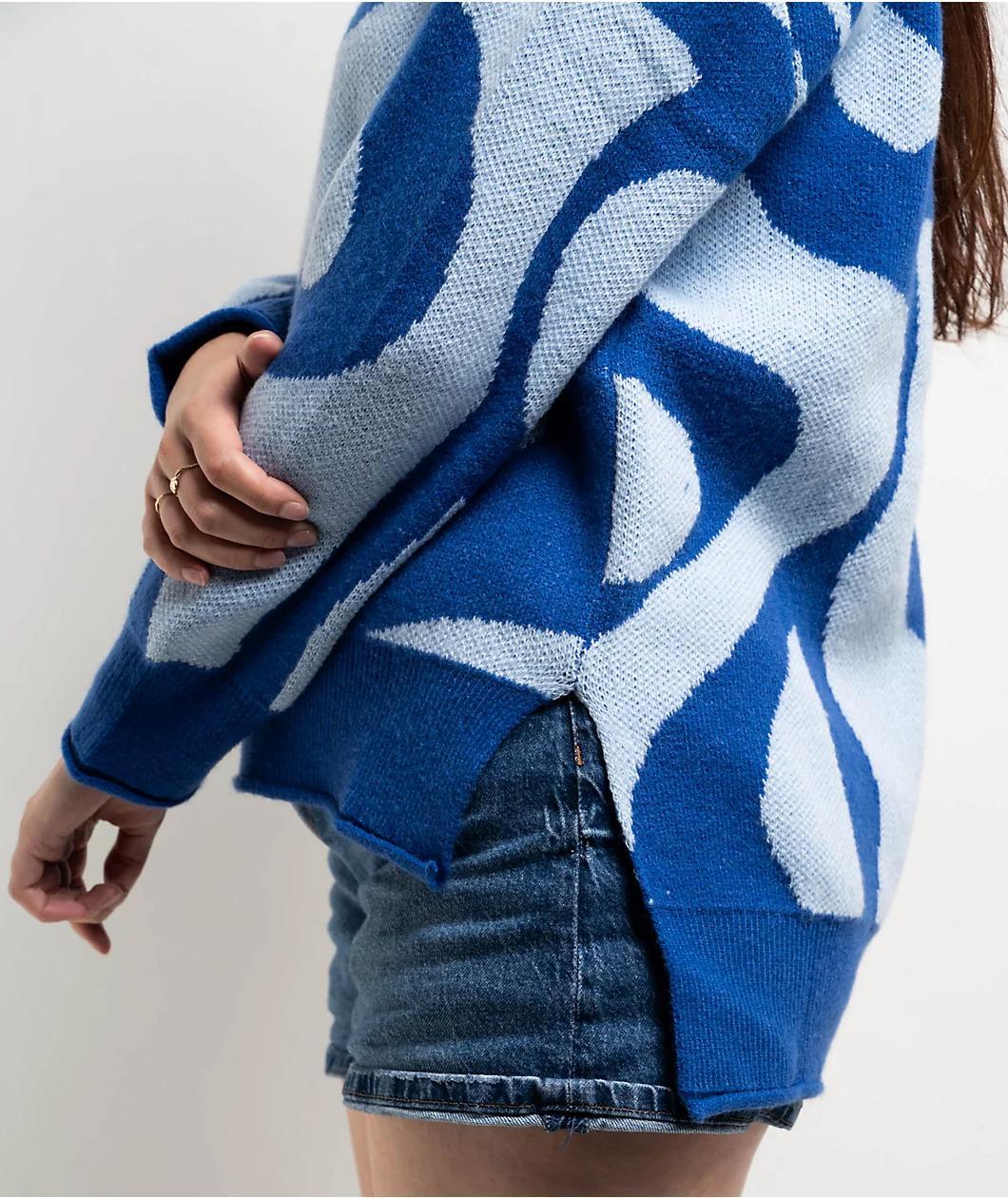 24COLOURS Swirl Blue Sweater Product Image