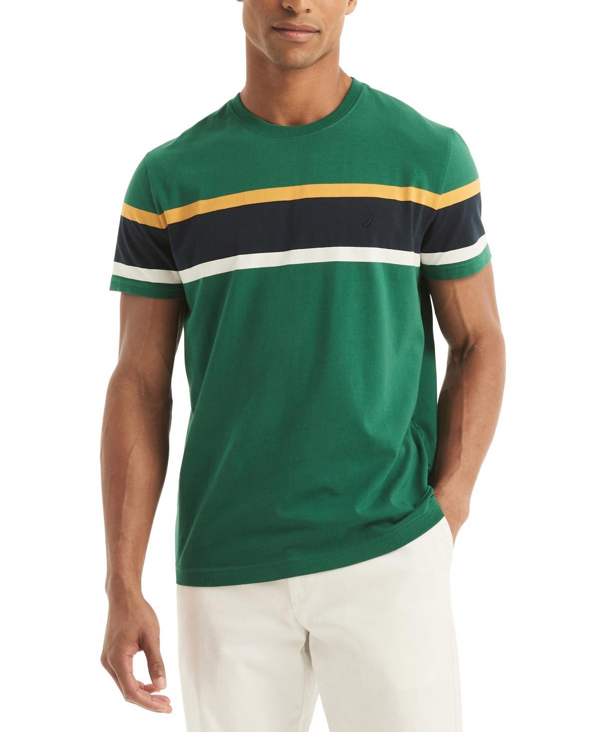 Nautica Mens Classic-Fit Colorblocked Stripe T-Shirt Product Image